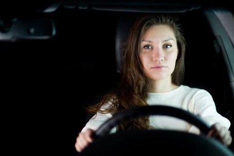 young woman driving